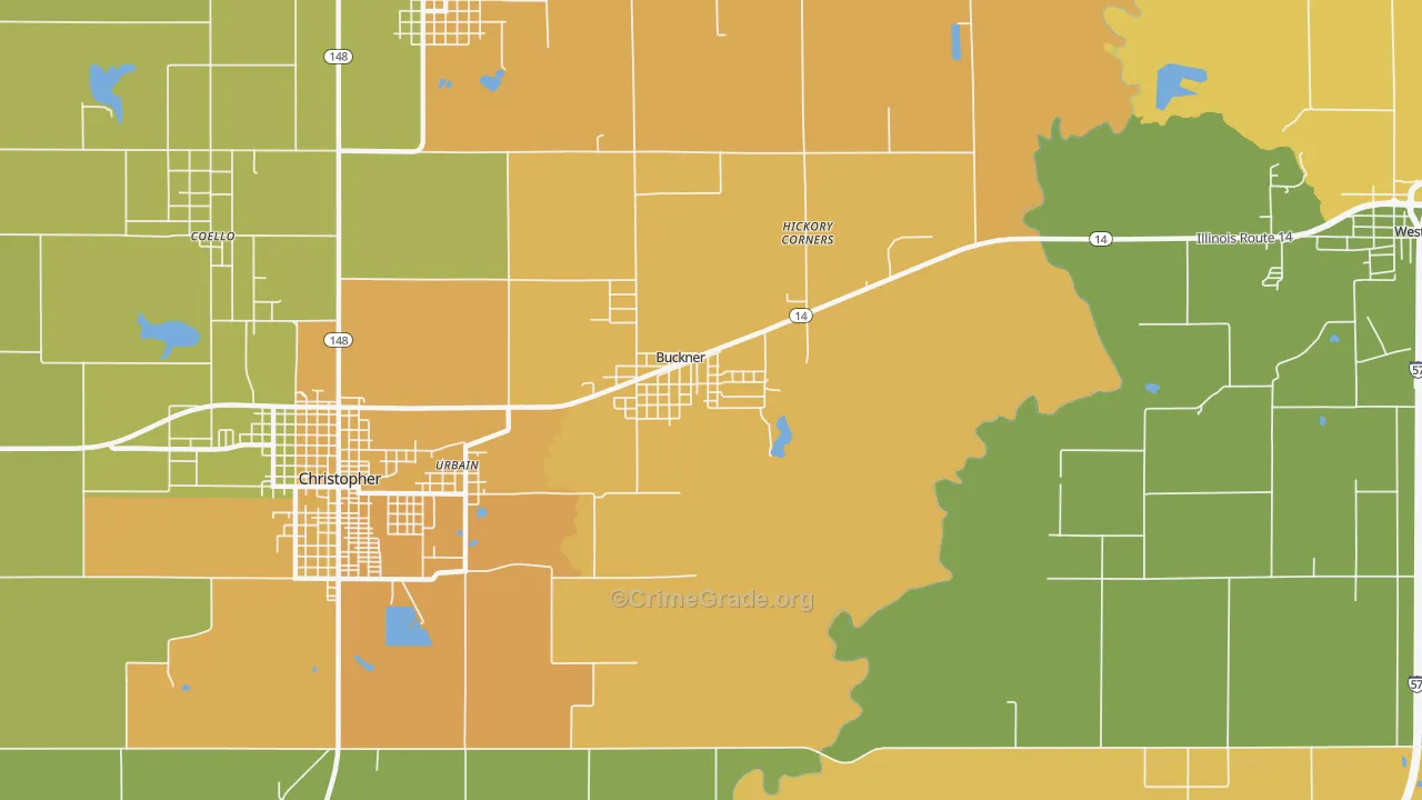 Buckner, IL Map of Murder Rates