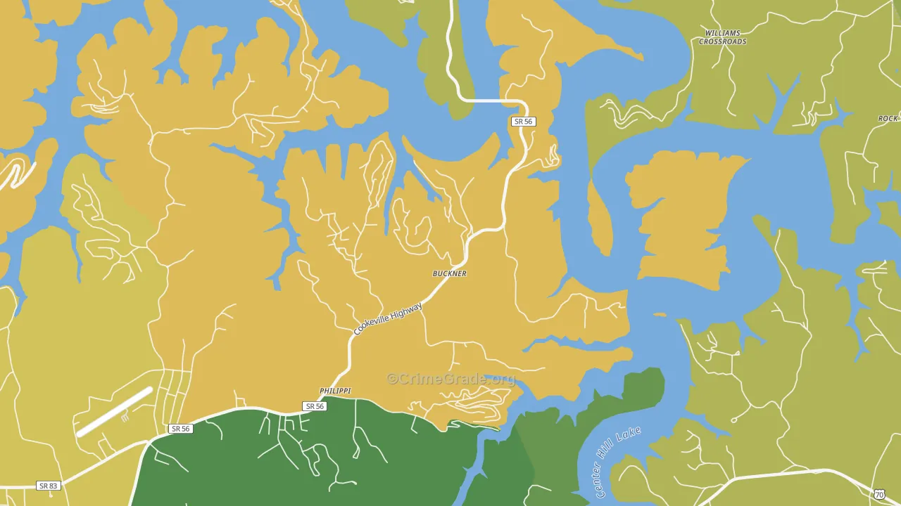 Buckner, TN Map of Murder Rates