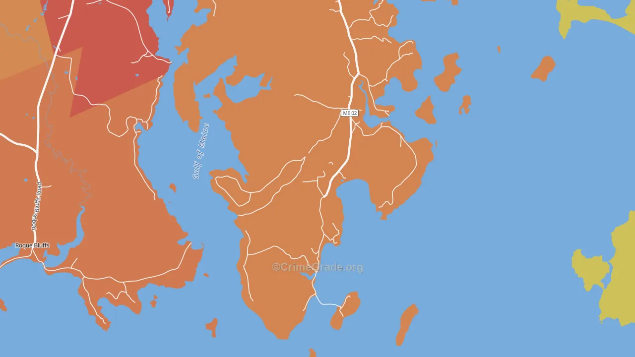 Bucks Harbor, ME Map of Murder Rates