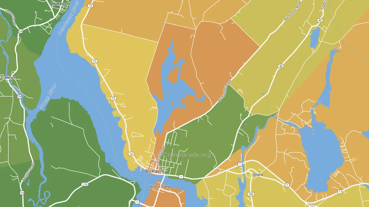 Bucksport, ME Map of Murder Rates
