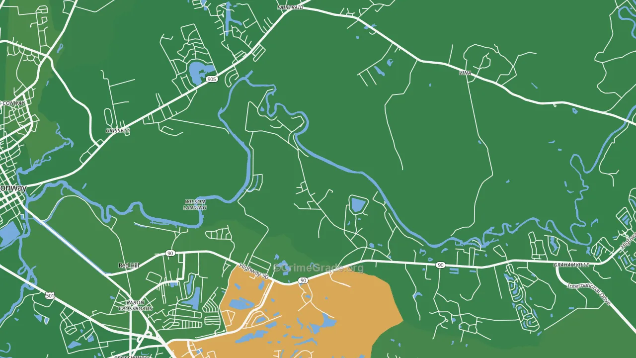 Bucksville, SC Map of Murder Rates