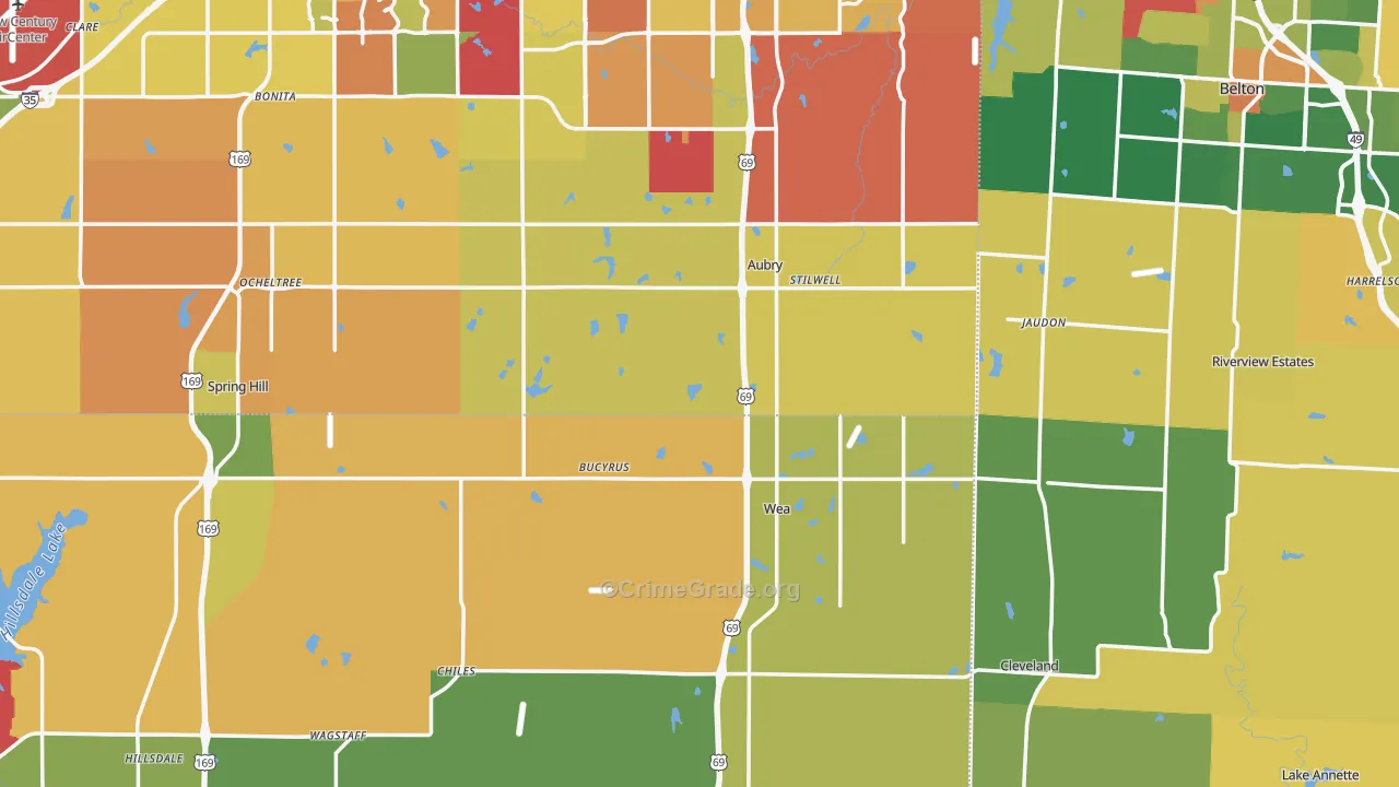 Bucyrus, KS Map of Murder Rates