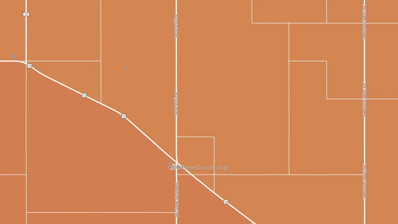 Bucyrus, ND Map of Murder Rates