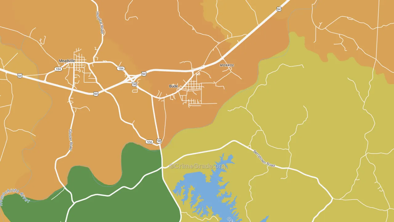 Bude, MS Map of Murder Rates