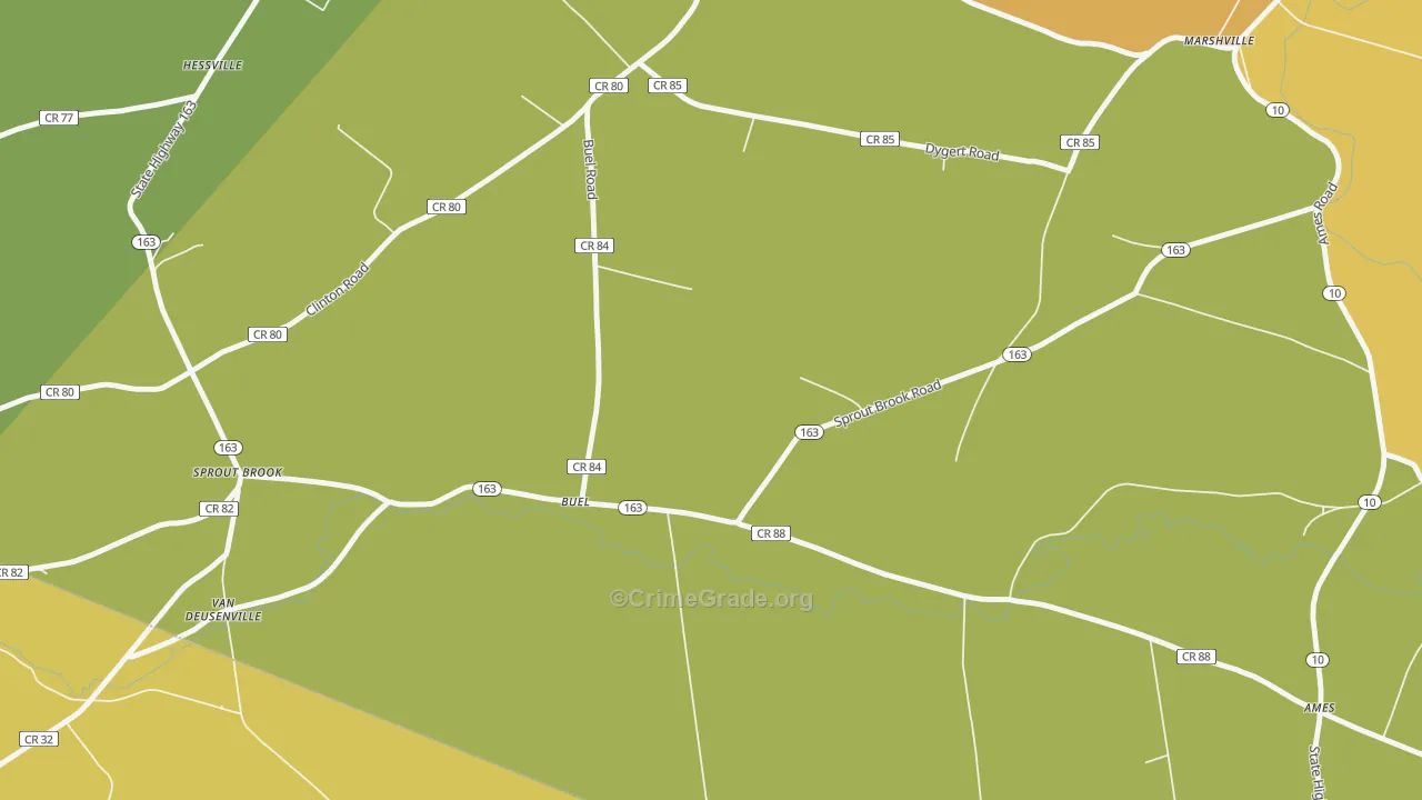 Buel, NY Map of Murder Rates