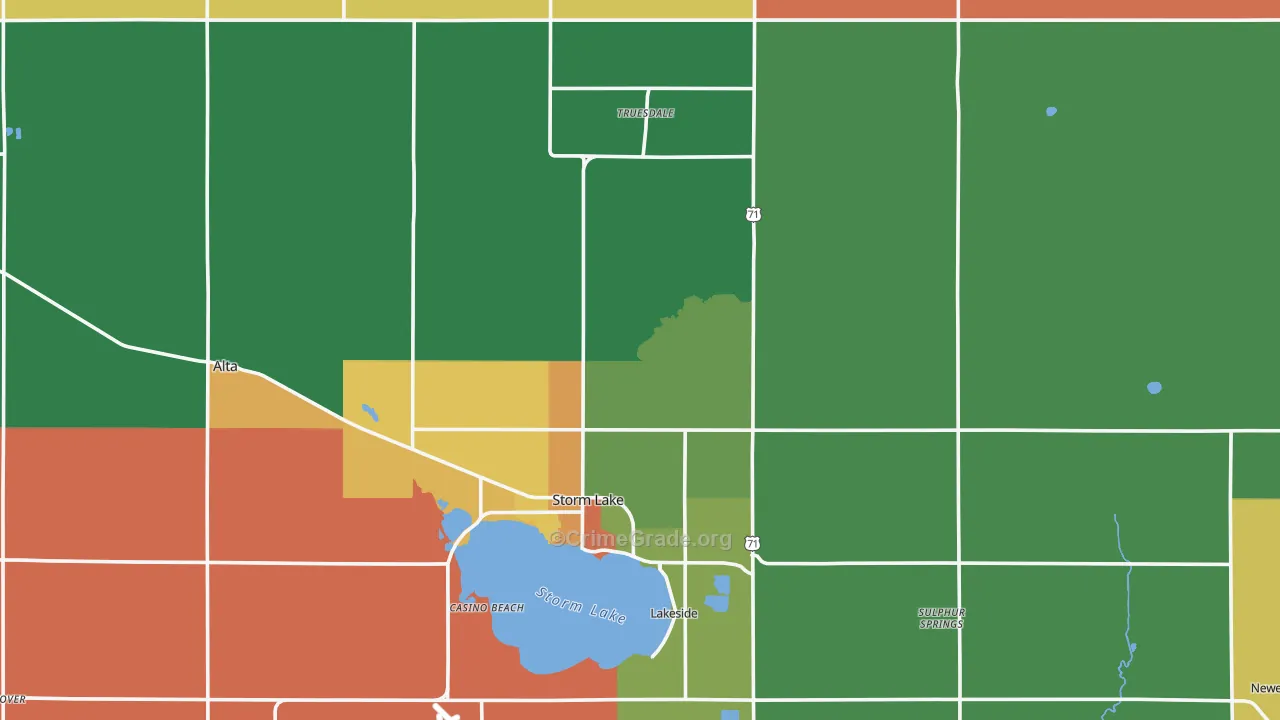 Buena Vista County, IA Map of Murder Rates