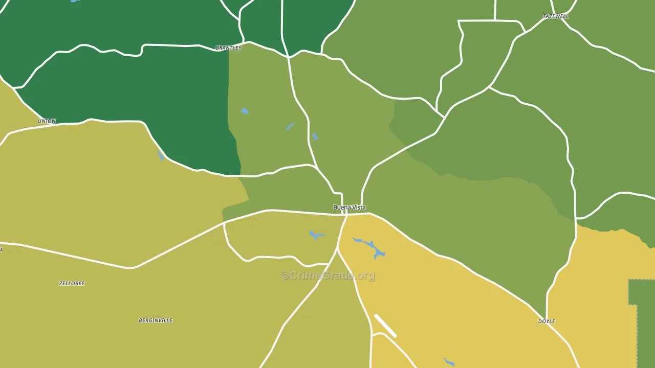 Buena Vista, GA Map of Murder Rates