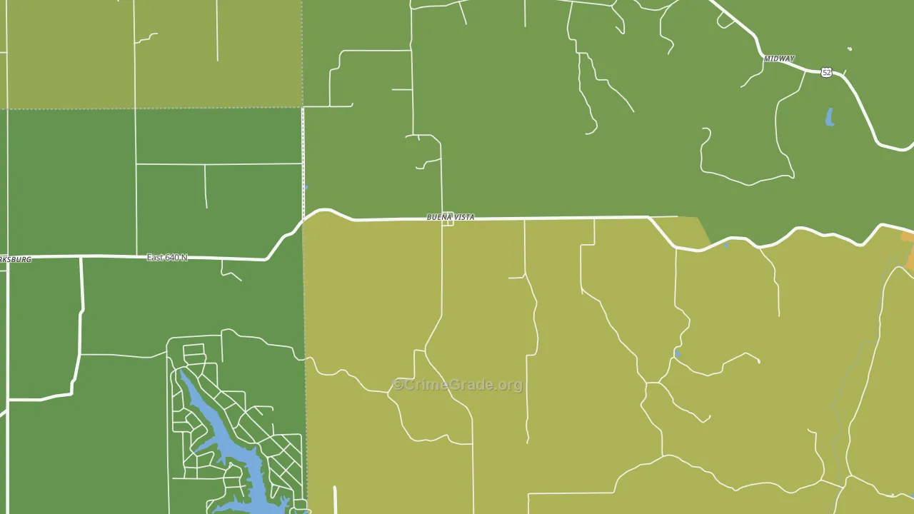 Buena Vista, IN Map of Murder Rates