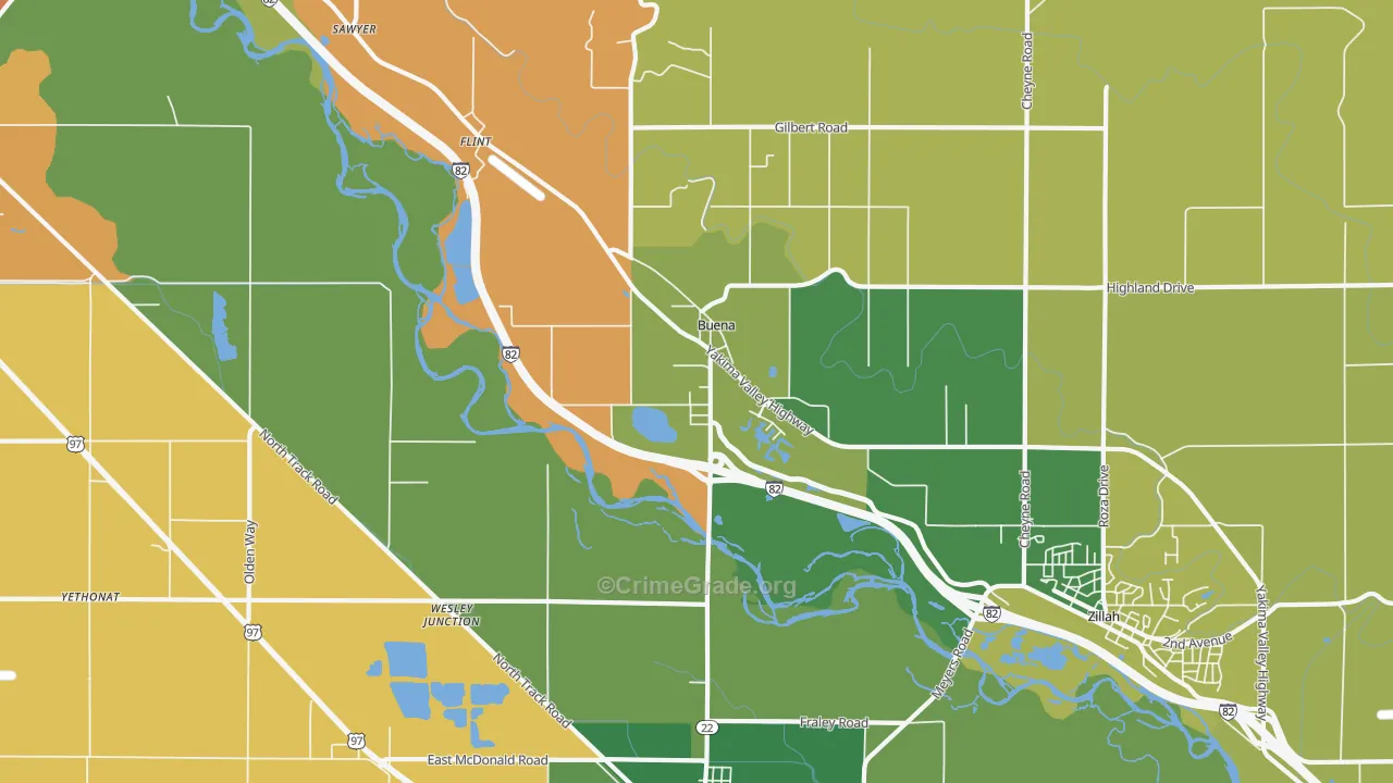 Buena, WA Map of Murder Rates