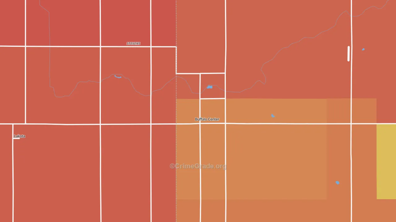 Buffalo Center, IA Map of Murder Rates