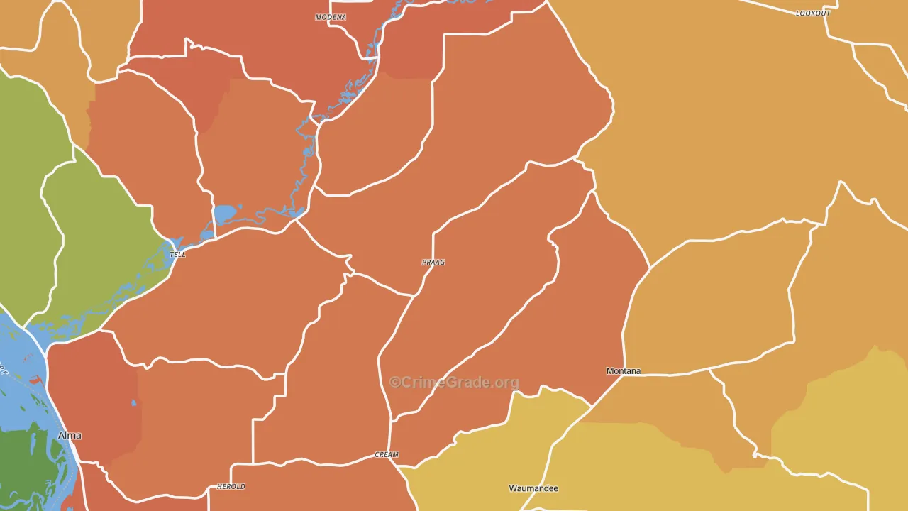 Buffalo County, WI Map of Murder Rates