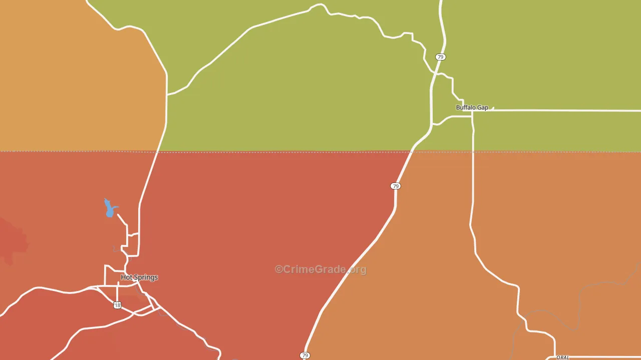 Buffalo Gap, SD Map of Murder Rates