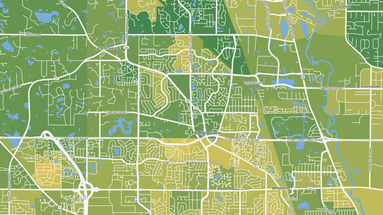 Buffalo Grove, IL Map of Murder Rates