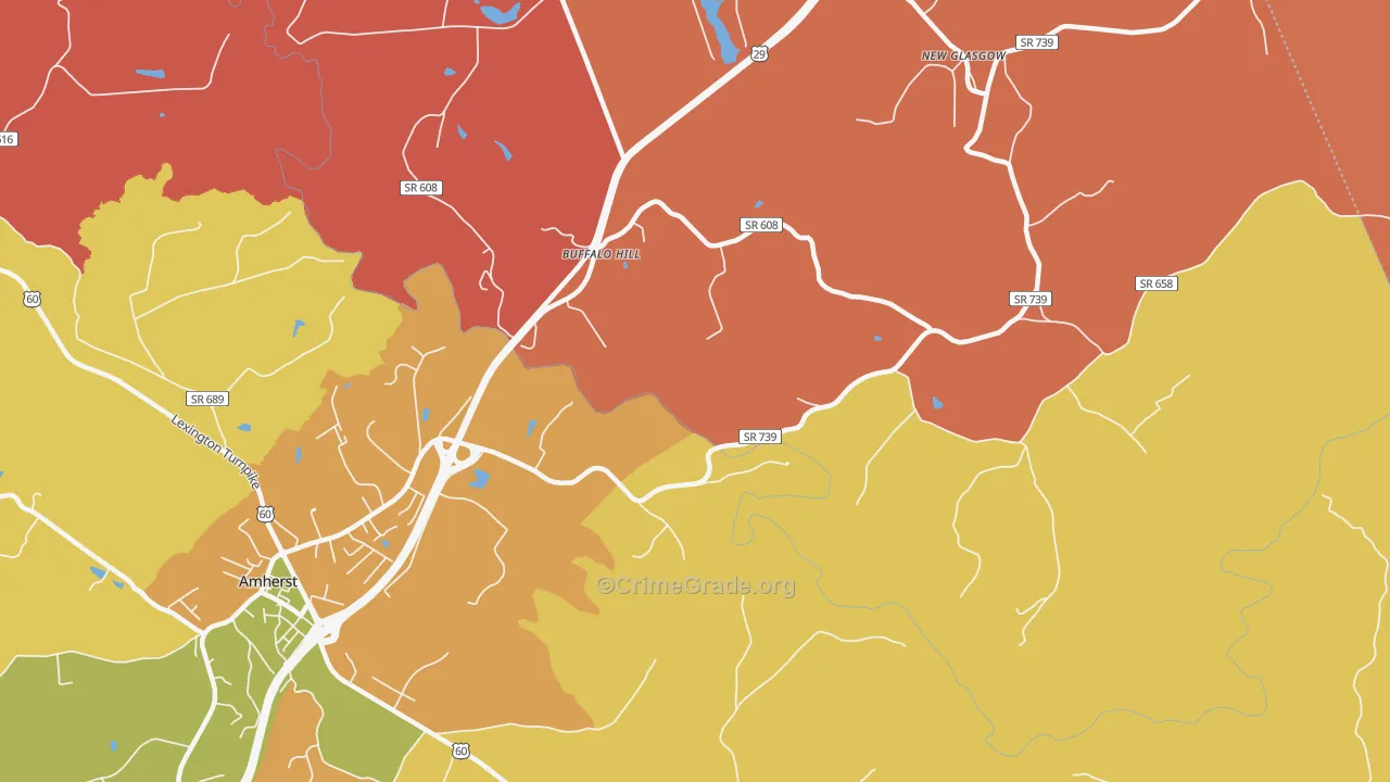 Buffalo Hill, VA Map of Murder Rates