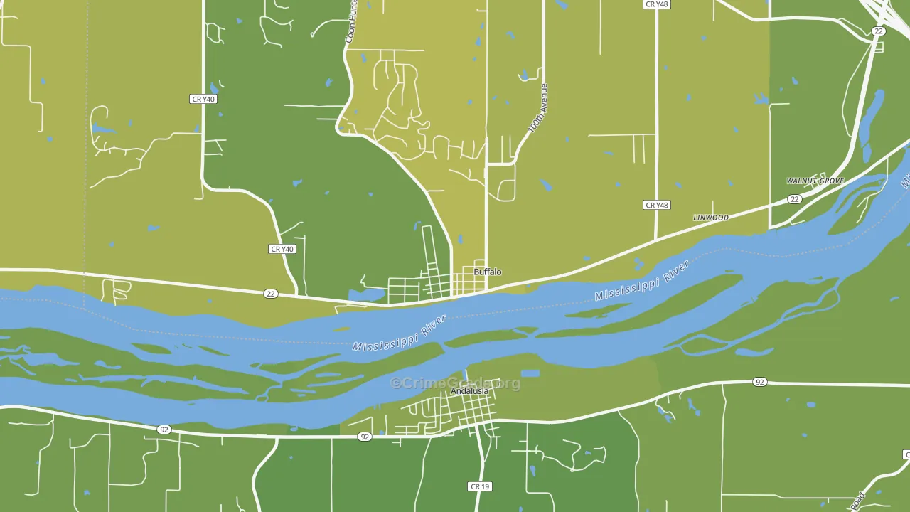 Buffalo, IA Map of Murder Rates