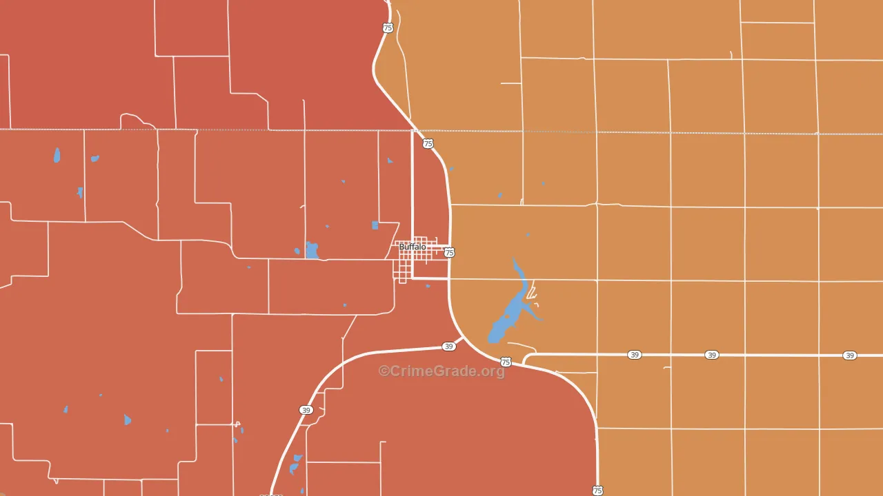 Buffalo, KS Map of Murder Rates