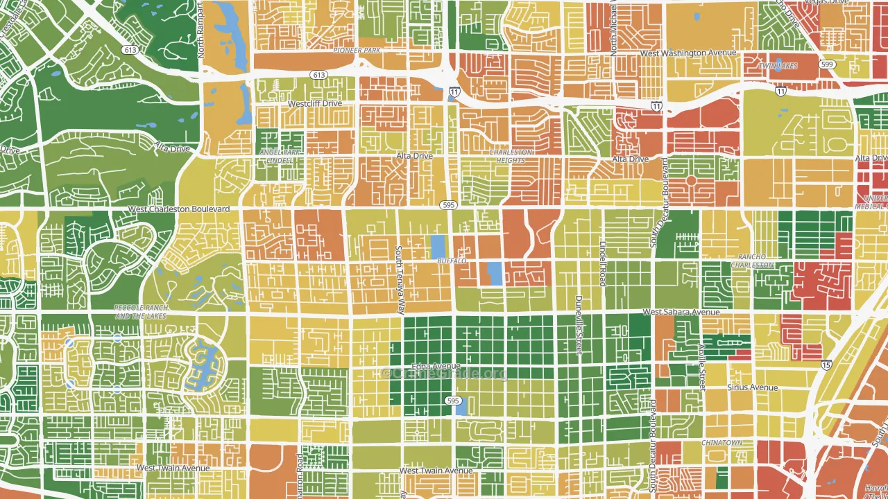 Buffalo, Las Vegas, NV Map of Murder Rates