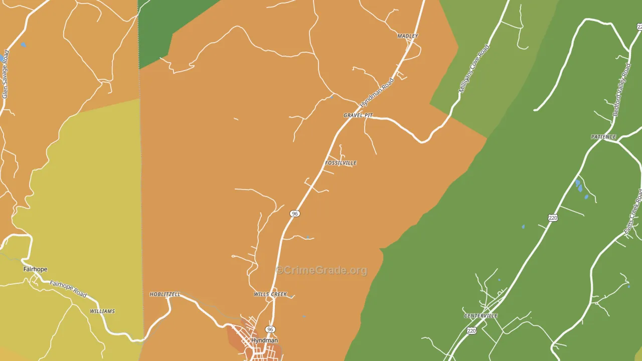 Buffalo Mills, PA Map of Murder Rates