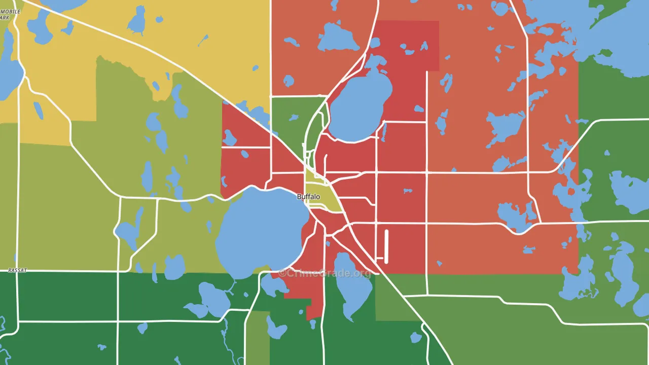 Buffalo, MN Map of Murder Rates