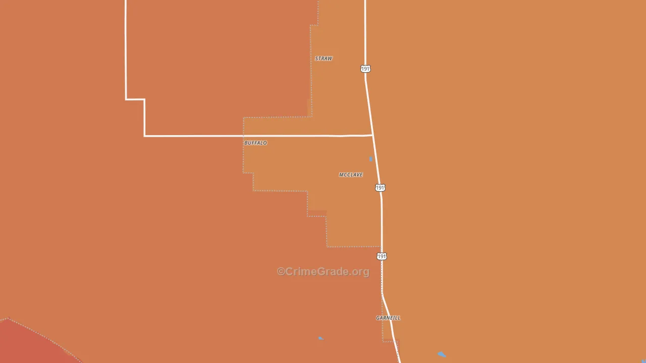 Buffalo, MT Map of Murder Rates