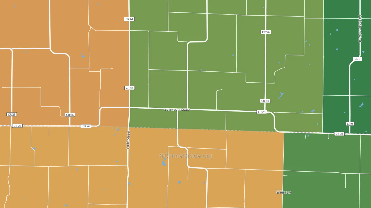 Buffalo Prairie, IL Map of Murder Rates