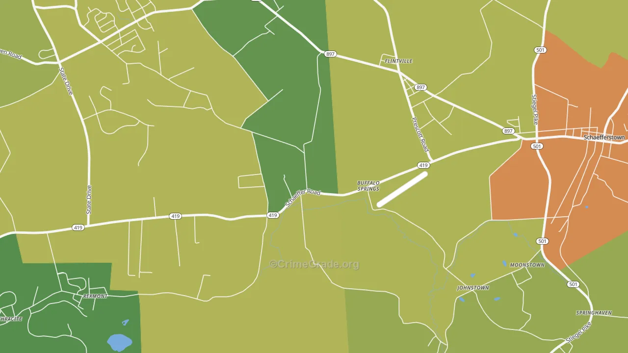 Buffalo Springs, PA Map of Murder Rates