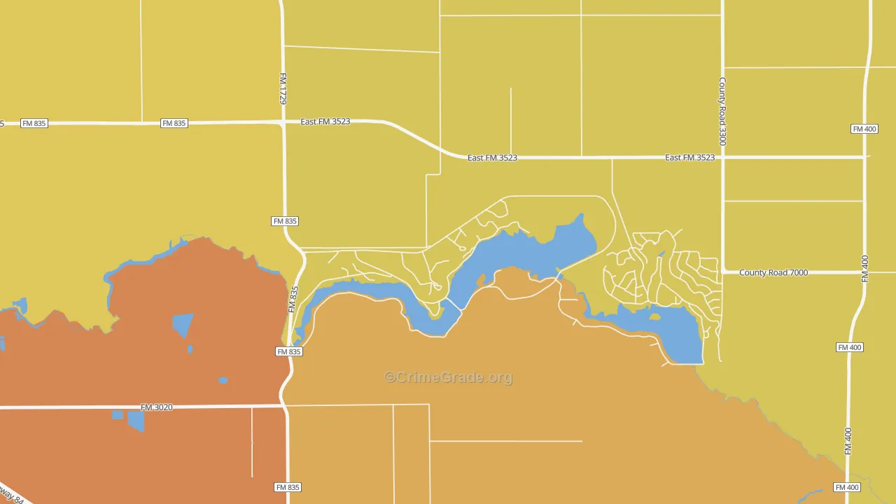 Buffalo Springs, TX Map of Murder Rates