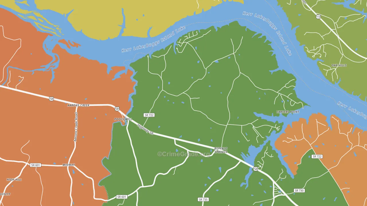 Buffalo Springs, VA Map of Murder Rates