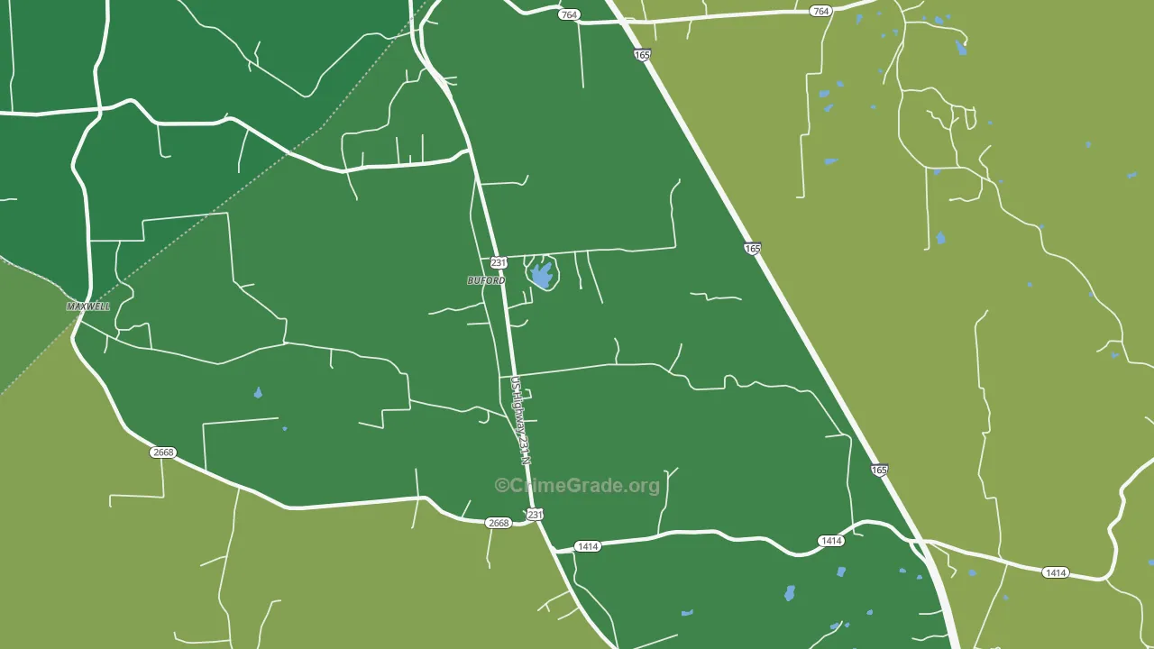 Buford, KY Map of Murder Rates