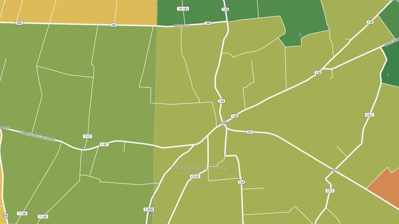 Buford, OH Map of Murder Rates