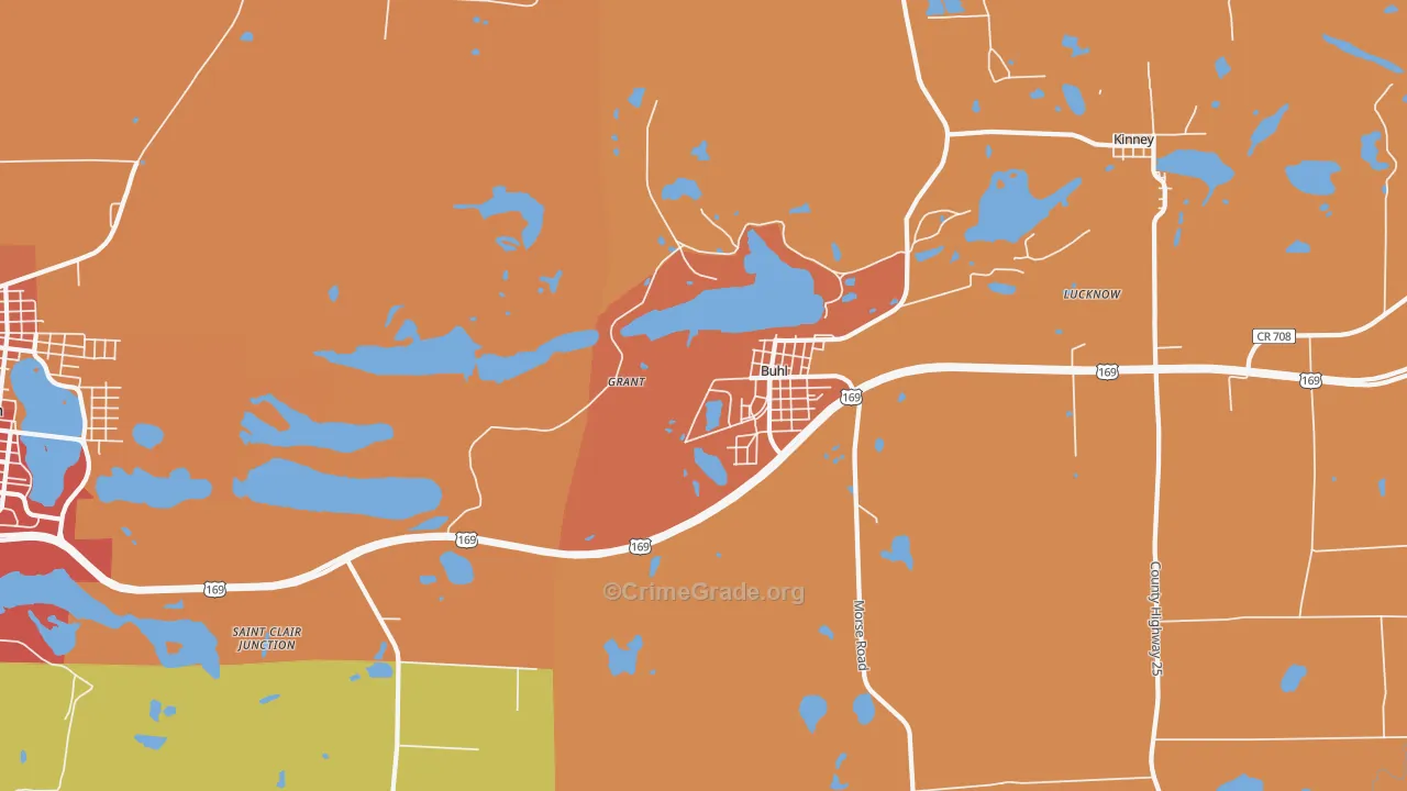 Buhl, MN Map of Murder Rates