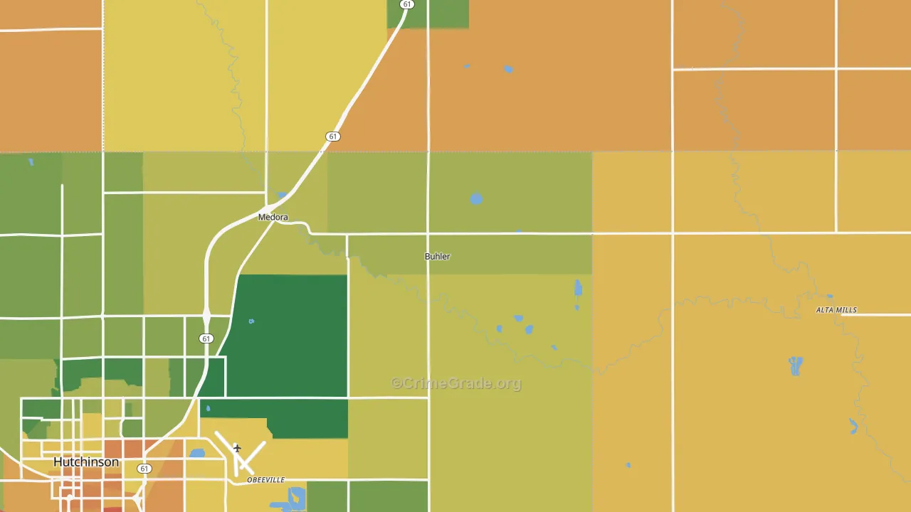 Buhler, KS Map of Murder Rates
