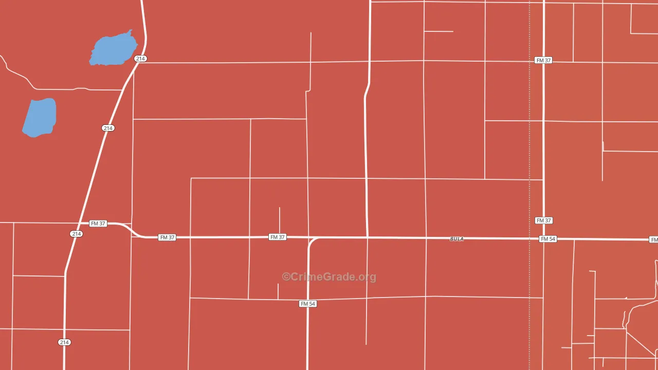 Bula, TX Map of Murder Rates