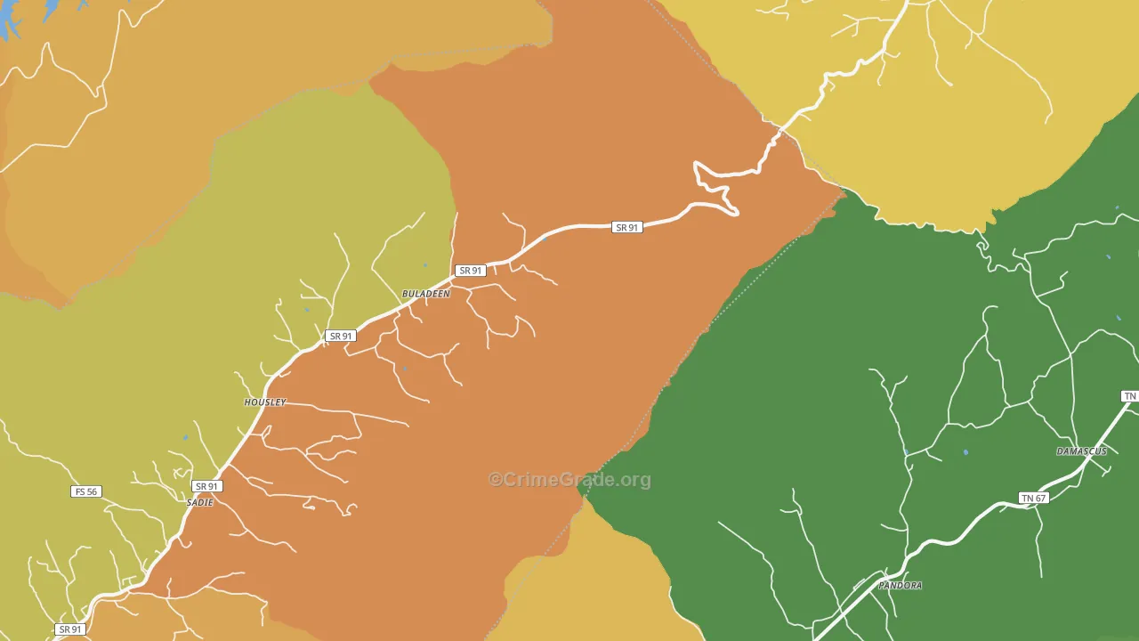 Buladeen, TN Map of Murder Rates
