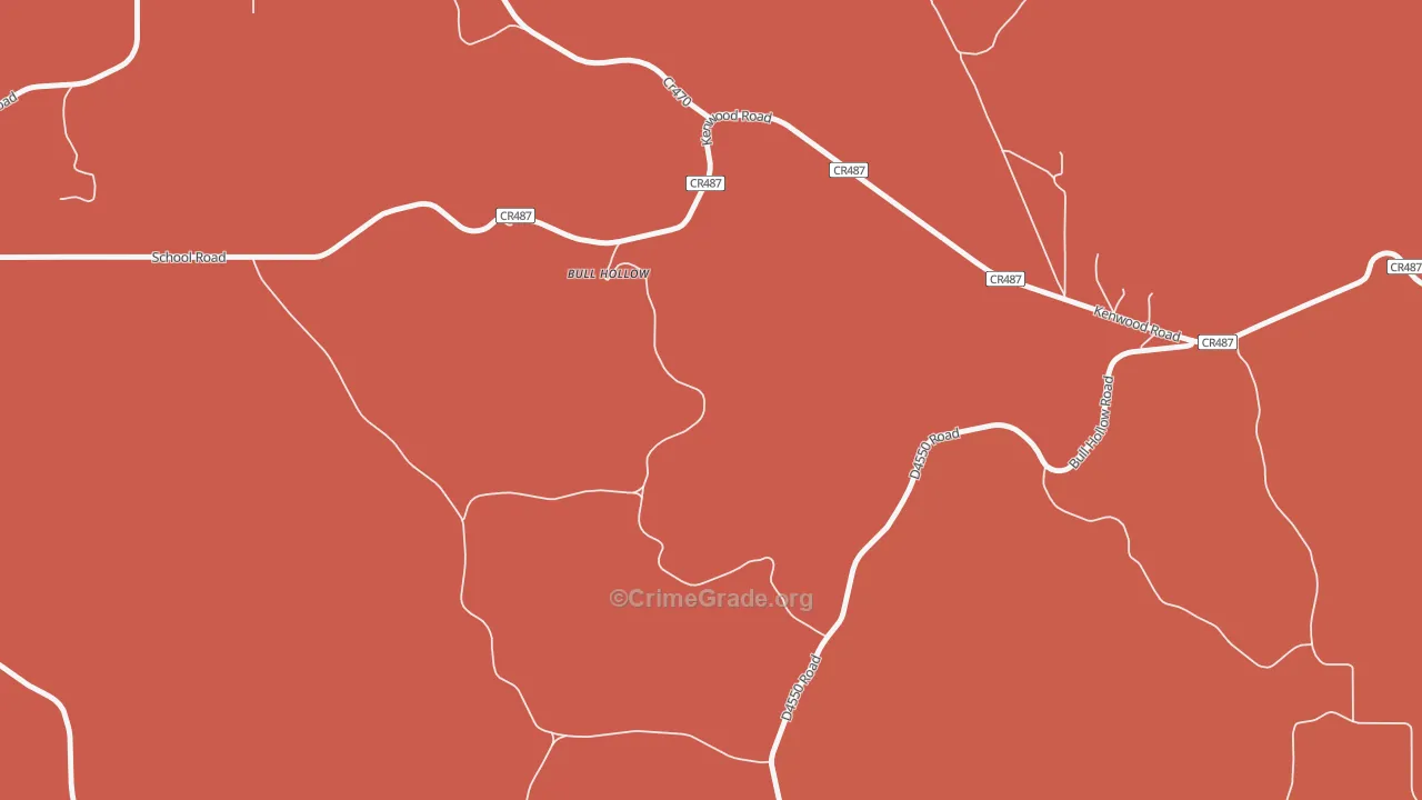 Bull Hollow, OK Map of Murder Rates