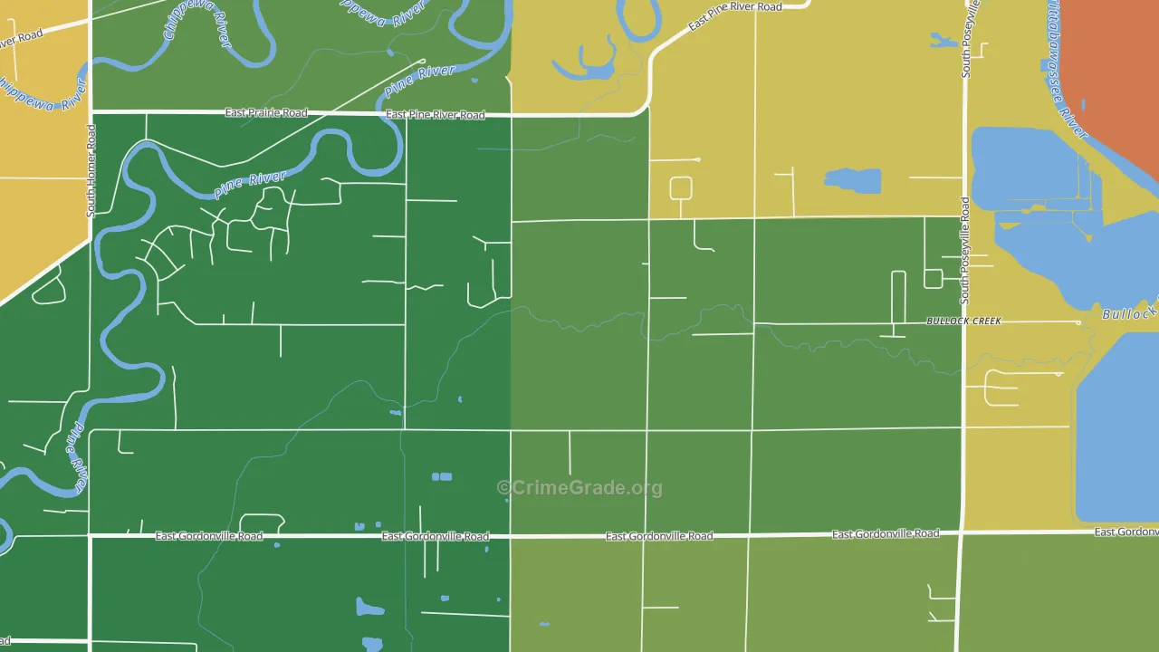 Bullock Creek, MI Map of Murder Rates