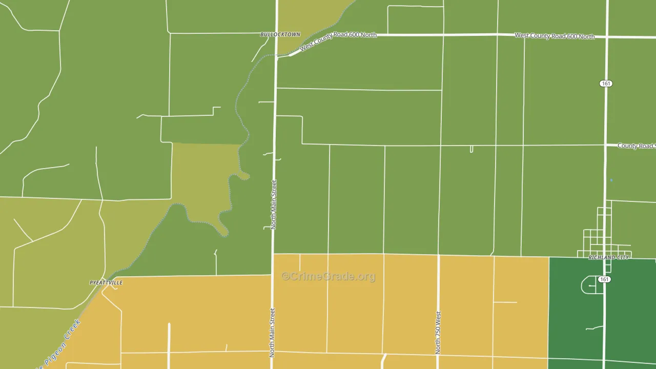Bullocktown, IN Map of Murder Rates