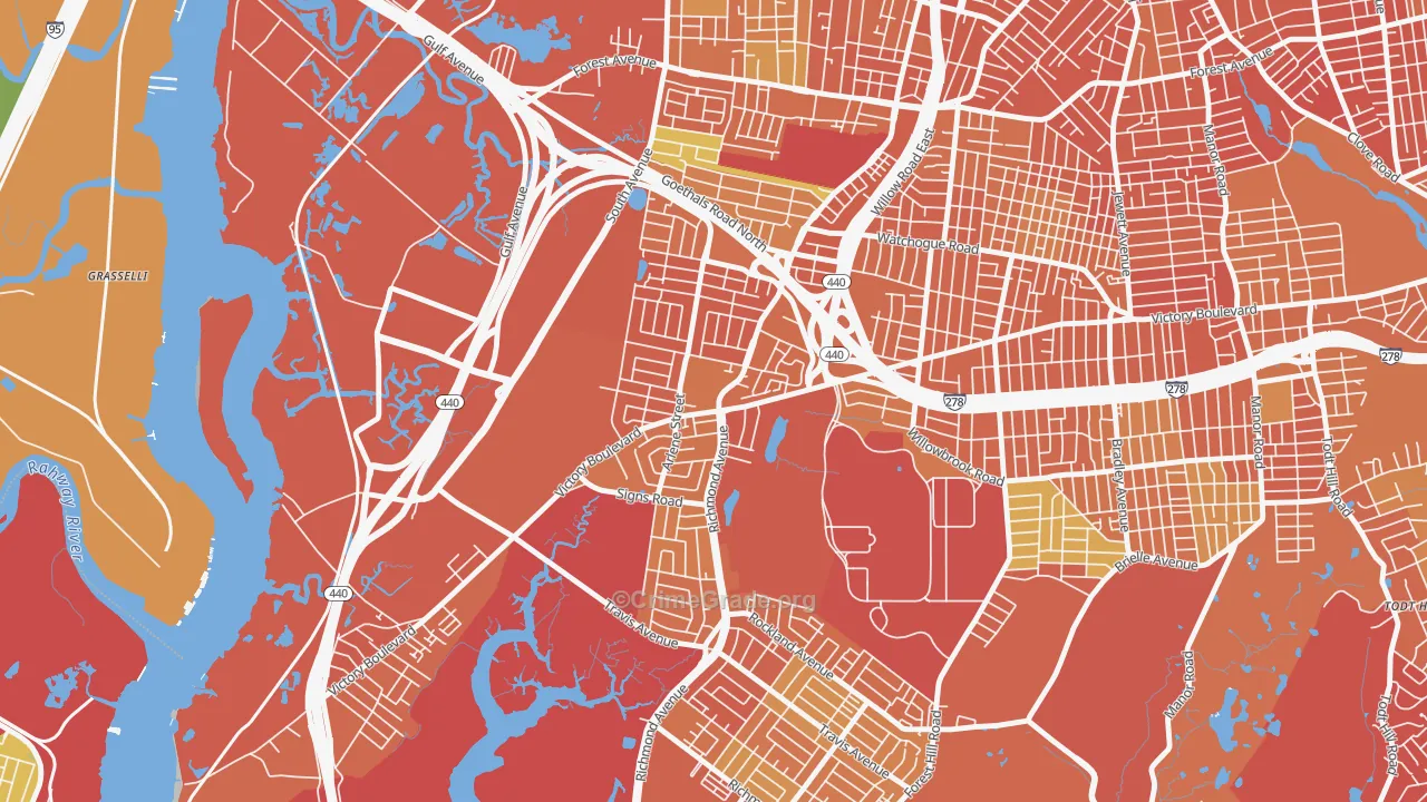 Bulls Head, Staten Island, NY Map of Murder Rates
