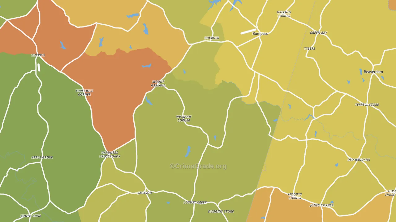 Bumpass, VA Map of Murder Rates