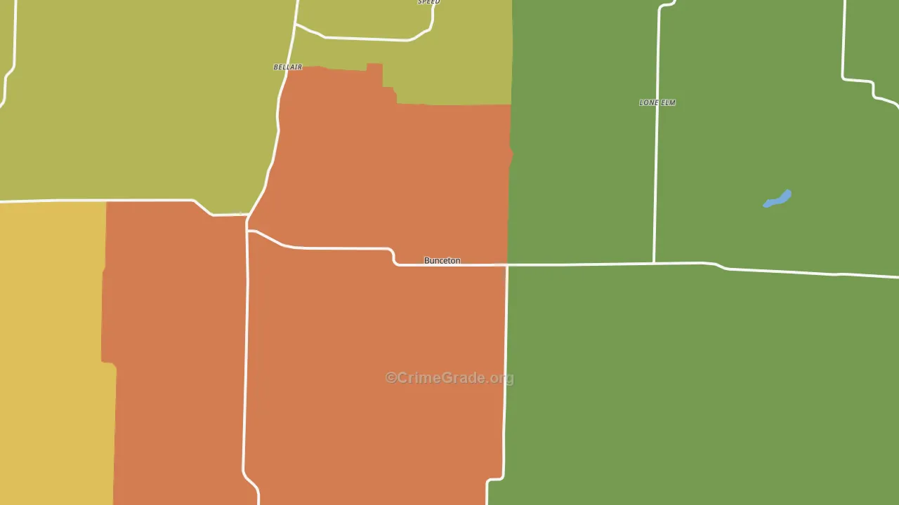 Bunceton, MO Map of Murder Rates
