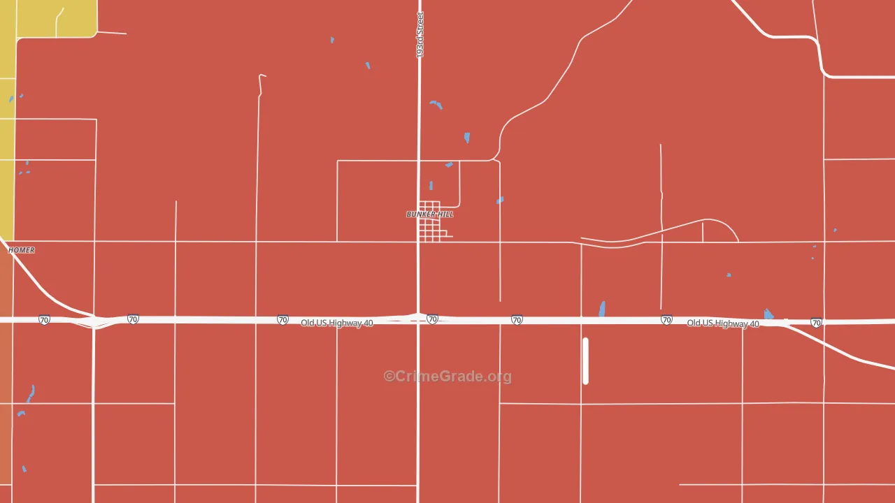 Bunker Hill, KS Map of Murder Rates