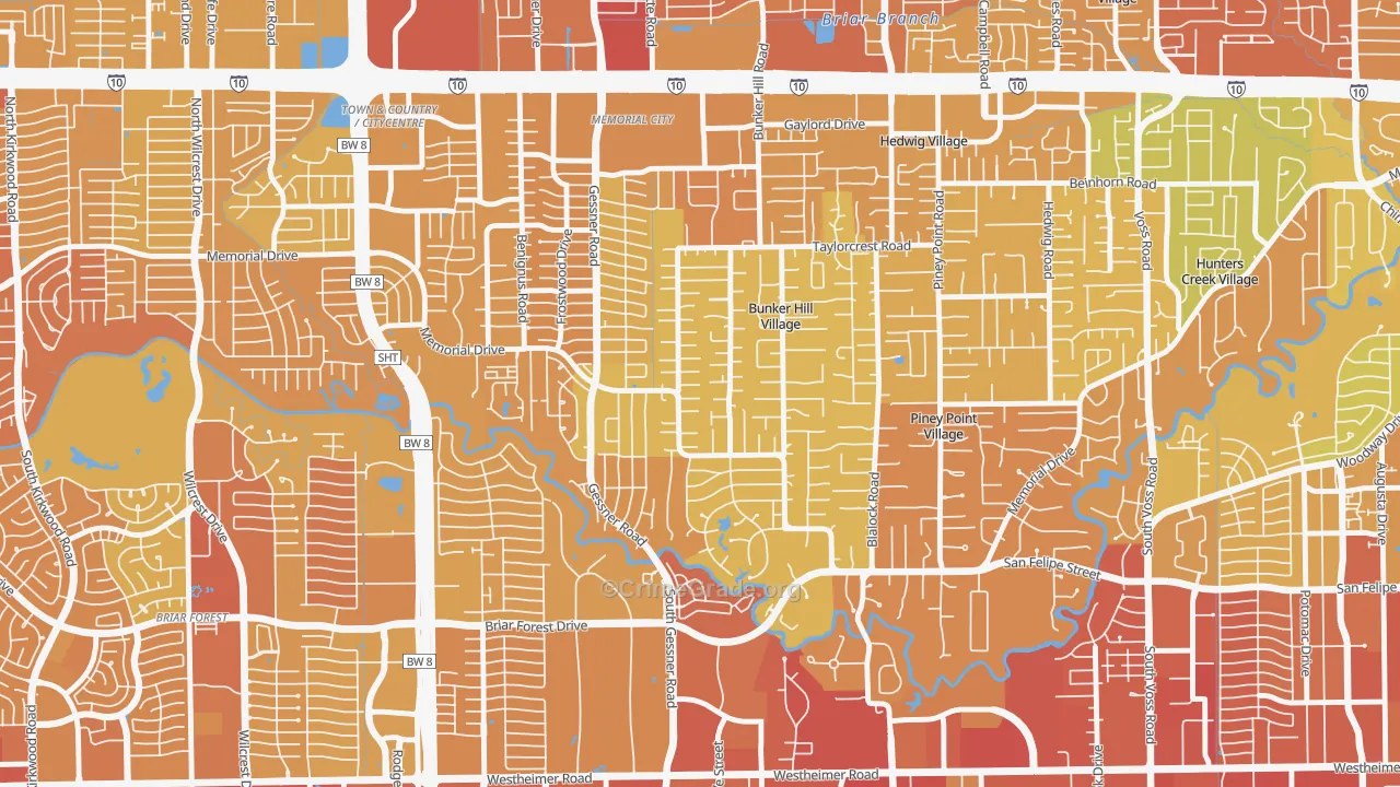 Bunker Hill Village, TX Map of Murder Rates