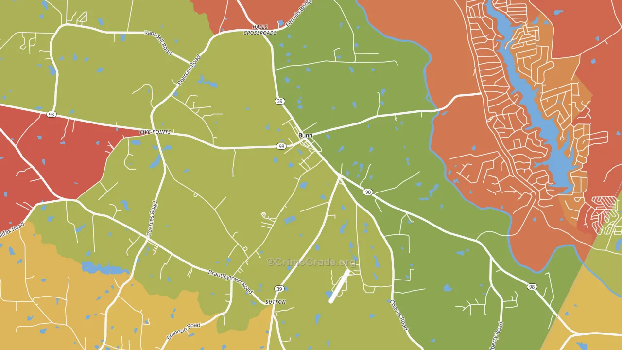 Bunn, NC Map of Murder Rates