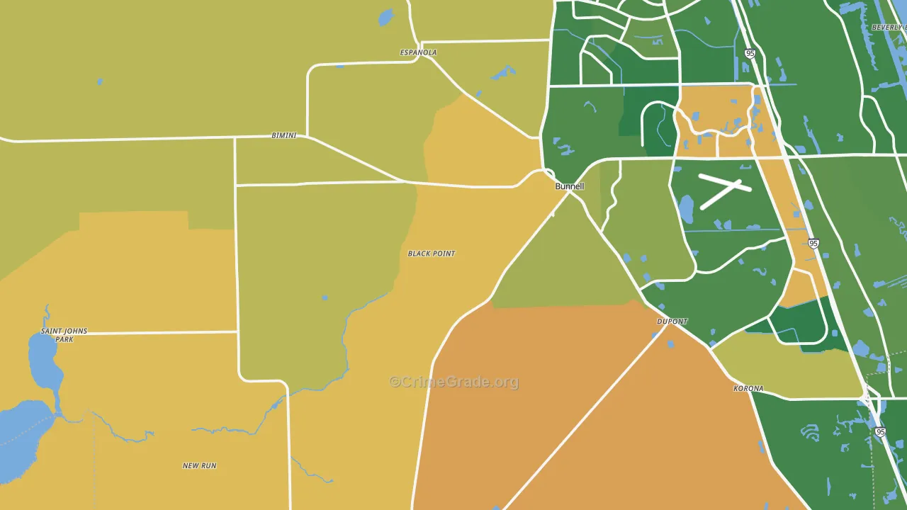 Bunnell, FL Map of Murder Rates