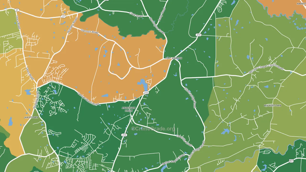 Bunnlevel, NC Map of Murder Rates