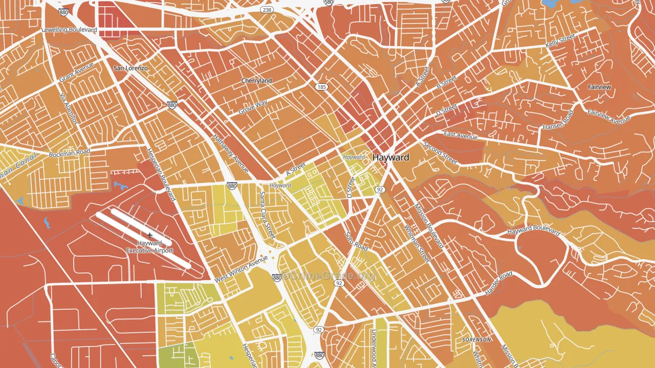 Burbank-Hayward, Hayward, CA Map of Murder Rates