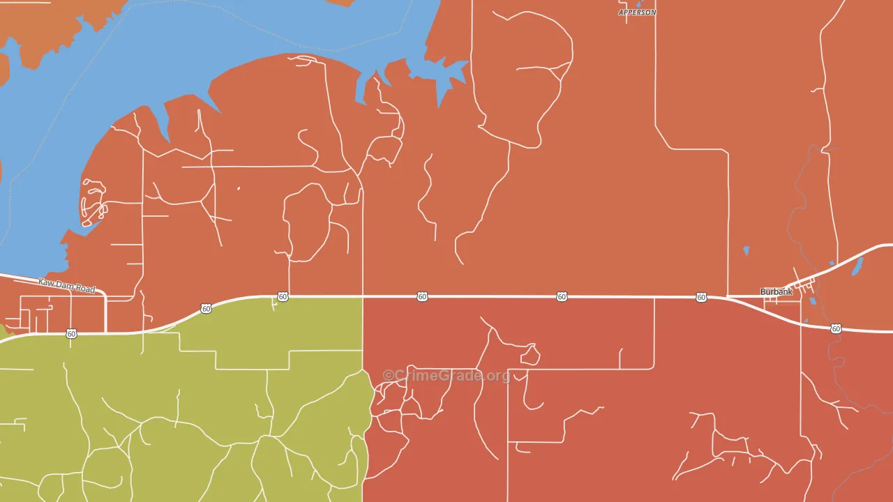 Burbank, OK Map of Murder Rates