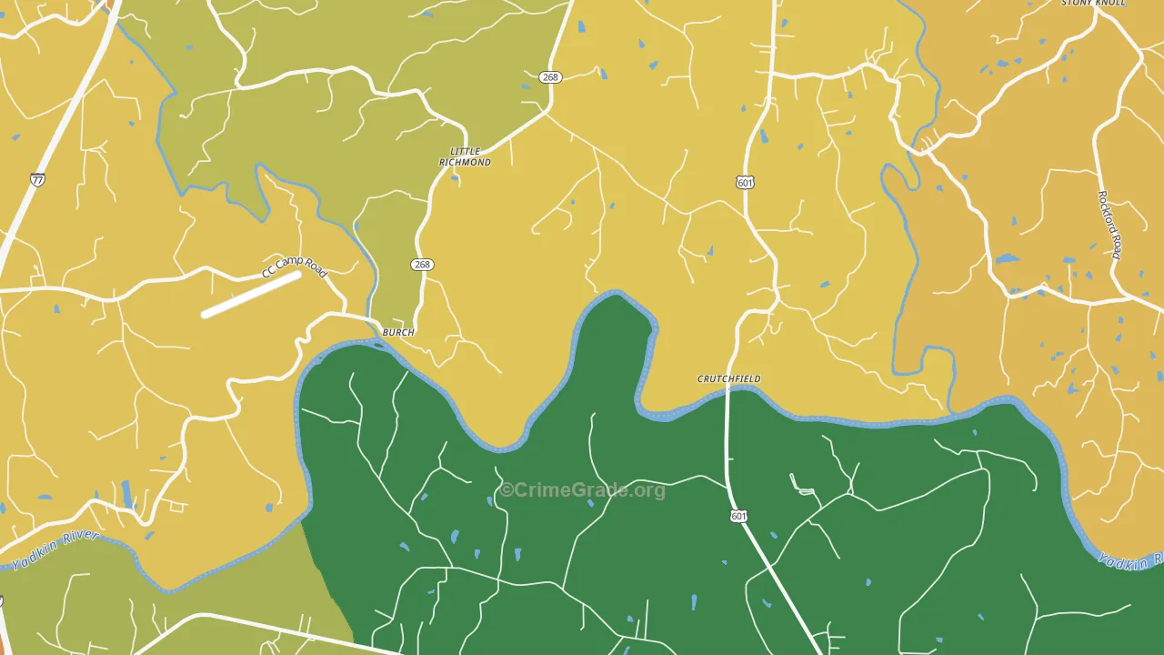 Burch, NC Map of Murder Rates