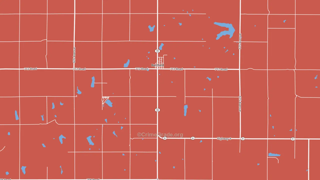 Burchard, NE Map of Murder Rates