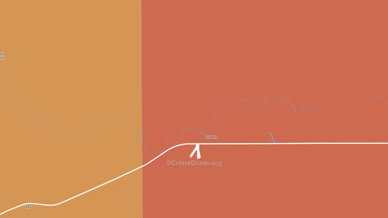 Burdett, KS Map of Murder Rates